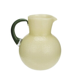 MADAM STOLTZ Skleněný džbán Light Yellow/Green, žlutá barva, sklo