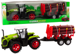 Mamido Zelený farmářský traktor s přívěsem na dřevo 9 kmenů