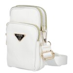 Jednoduchá crossbody koženková kapsa Selma, bílá