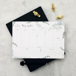 Bella Rose Stolní týdenní plánovač Eukalyptus, zelená barva, papír