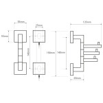 SAPHO - X-SQUARE trojháček otočný, chrom XQ204