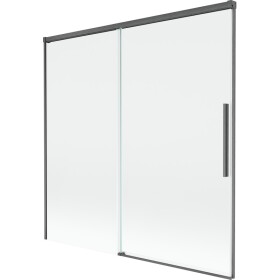 MEXEN/S - Rox vanová zástěna 2-křídlová posuvná 160 x 150, transparent, grafit kartáčovaná 8C9-160-001-66-00