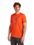 ICEBREAKER Mens 150 Tech Lite SS Tee Bear Tour, Fervid velikost: M