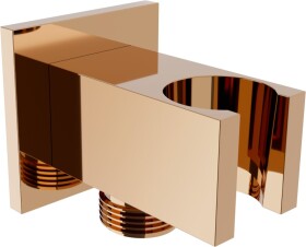 MEXEN - Držák sprchy Cube, pevný, s vyústěním, růžové zlato 79300-60