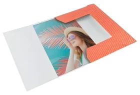 ESSELTE Desky na dokumenty Colour'Breeze korálová / A4 / karton / s gumičkou (628494)