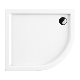 OMNIRES - RIVERSIDE akrylátová sprchová vanička čtvrtkruh, levá 90 x 80 cm bílá lesk /BP/ RIVERSIDE80/90/LBP