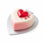 Cake star Podložka pod minidezerty stříbrná list 8,5x9,5 cm