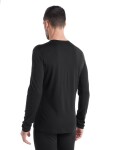 Pánské merino triko dlouhý rukáv ICEBREAKER Mens 200 Oasis LS Crewe, Black velikost: S