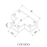 CERANO - T spojka pro vodorovnou vzpěru - hranatá - chrom CER-476870