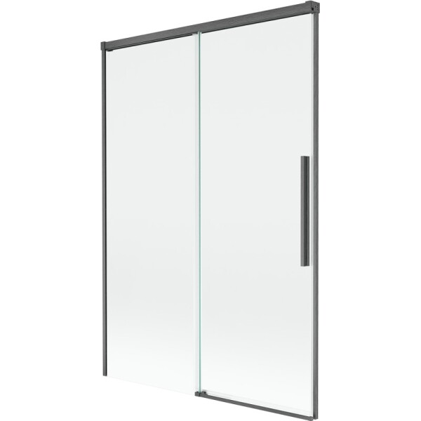 MEXEN/S - Rox vanová zástěna 2-křídlová posuvná 120 x 150, transparent, grafit kartáčovaná 8C9-120-001-66-00