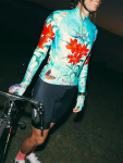 Cyklodres CYCOLOGY Winter Tiger Lily, aqua, dámský, dlouhý rukáv (Motiv Tiger Lily, velikost XXL)