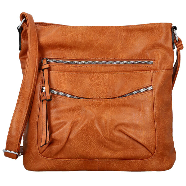 Trendy dámská koženková crossbody kabelka Tizia, hnědá