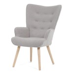 Křeslo ušák, šedá, látka bouclé, AK-309 GREY2