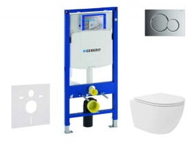 GEBERIT - Duofix Set předstěnové instalace, kompaktního klozetu Oudee Vortex a sedátka softclose, tlačítko Sigma01, lesklý chrom SANI11CA1140