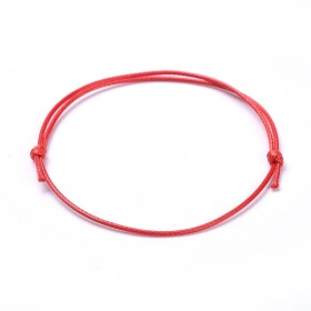 Šňůrkové náramky - různá provedení - ∅ 5 ~ 8 cm - 1 ks Barva: Červená