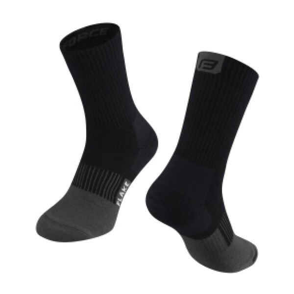 Ponožky FORCE FLAKE termo, černo-šedé (barva černo-šedá, velikost S/M)