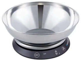 BLAUPUNKT FKS602 střibrná / kuchyňská váha s ocelovou mísou / přesnost na 1g / maximální nosnost 5 kg (FKS602)