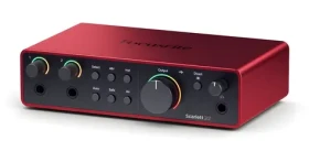 Focusrite Scarlett 2i2 4th Gen černo-červená / Externí zvuková karta / USB-C / 2x XLR / Phantomové napájení (SCARLETT 2I2 USB-C 4TH GEN)