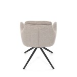 Židle jídelní, 180° otočný mechanismus, šedá voděodolná látka, černý kov