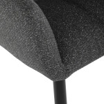Židle jídelní, tmavě šedá látka, černý kov