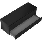 MEXEN/S - Rivel koupelnová skříňka pod umyvadlo 140 cm s deskou, 2 zásuvky, reliéf , černá mat 91A20-14047-2-BFFC71
