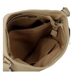 Zajímavá dámská koženková crossbody kabelka Denisa, tmavě béžová