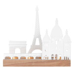 Räder Porcelánový svícen City Skyline Paris, bílá barva, dřevo, porcelán