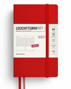 Denní plánovač Cherry, Pocket A6 2027, anglicky