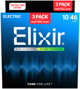 Elixir 16572 Optiweb Light (10-46) 3-pack
