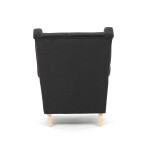 Křeslo ušák, černá látka, AK-388 BK2