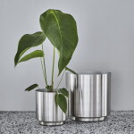 House Doctor Kovový obal na květináč Bailey Silver Finish Větší, stříbrná barva, kov