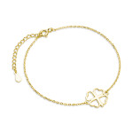 LUNICA Stříbrný náramek ZLATÝ ČTYŘLÍSTEK 0195