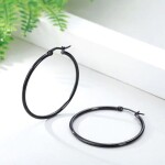 Ocelové náušnice Noema Black - kruhy, chirurgická ocel, průměr 6 cm, Černá 6 cm