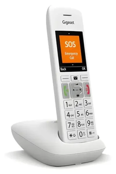 Gigaset E390 bílá / Bezdrátový telefon / DECT / Telefonní seznam 200 kontaktů / Babyfon (S30852-H2908-C102)