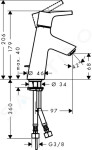 HANSGROHE - Talis S Umyvadlová baterie s výpustí, CoolStart, chrom 72013000