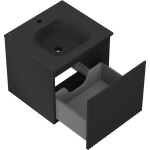 MEXEN/S - Rivel koupelnová skříňka 50 cm s umyvadlem Vela, 1 šuplík, reliéf , černá mat 91A20-05047-1-BF71-W23M71