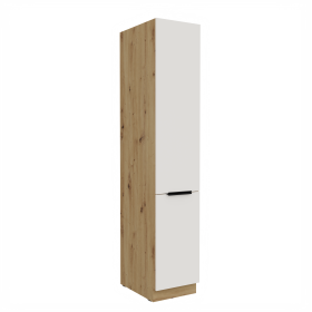 Vysoká potravinová skříňka Aria 40 DK-210 2F Barva korpusu: Dub artisan, Barva dvířek: WH - Crystal white AFM