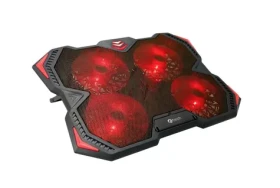 C-TECH Zefyros černá / chladicí podložka pro notebook 15.6" / regulace otáček / LED podsvícení (8594125009434)