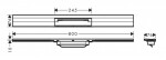 HANSGROHE - RainDrain Flex Lineární sprchový žlab s nerezovým roštem 800, ke stěně, zkrátitelný, kartáčovaný černý chrom 56051340