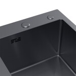 Erga HD, 1-komorový ocelový dřez 580x480x210 mm, pravý, grafitová, ERG-MLS-HD5848RB