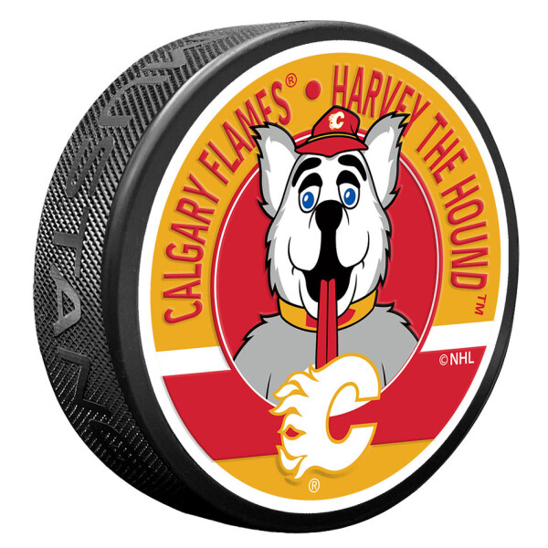 Mustang Puk Calgary Flames NHL Harvey Mascot Textured Puck