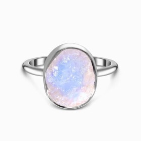 Royal Fashion stříbrný prsten GU-DR23090R-SILVER-MOONSTONE Velikost: 5 (EU: 49-50)