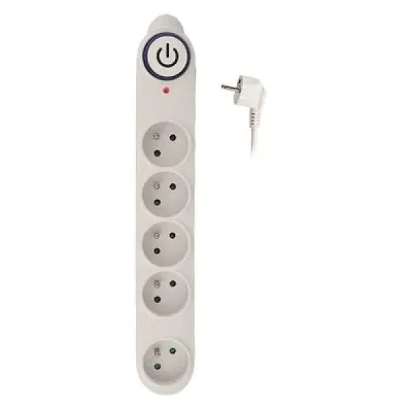 Rozbaleno - Solight PO54 přepěťová ochrana bílá / 150J / 5 zásuvek / 1.5m / rozbaleno (8592718018870.rozbaleno)