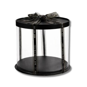 Cake Star Cake Star Plastový kulatý box na dorty bez stuhy 4Cake černý (31 x 31 x 34 cm)