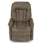 Polohovací křeslo, elektrické zabudované ovládání, hnědá, látka vintage, TV-Q8575 BR3