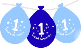 Balónek modrý KRÁSNÉ NAROZENINY číslo 1 visící- 5 ks balonky.cz Balónek modrý KRÁSNÉ NAROZENINY číslo 1 visící- 5 ks balonky.cz