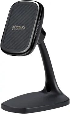 Pitaka MagEZ Mount Qi černá / magnetický držák na smartphone s bezdrátovou nabíječkou / otočný 360° (DT1001B)