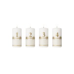 Georg Jensen Adventní svíčky Gold 2025, bílá barva, vosk