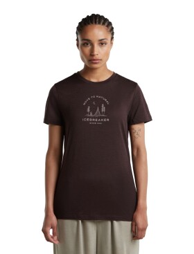 Dámské merino triko krátký rukáv ICEBREAKER Wmns Merino 150 Tech Lite SS Tee Peace Pas, Bittersweet velikost: S