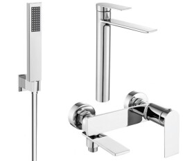 MEXEN - Zero SET umyvadlová + vanová baterie s příslušenstvím R02, chrom 71113R02-00